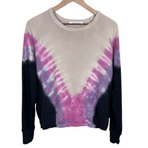 Daydreamer Women's Flying V Varsity Tie-Dye Sweatshirt Pink/Multi Size Small